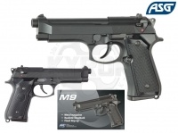 Пістолет страйкбольний ASG M9 Gas кал.6 - Страйкбольний пістолет ASG M9 - репліка всесвітньо відомого Beretta M92F. Пістолет з функцією Blowback. УСМ - подвійної дії. Завдяки системі HopUp значно покращується траєкторія польоту кульок ВВ.